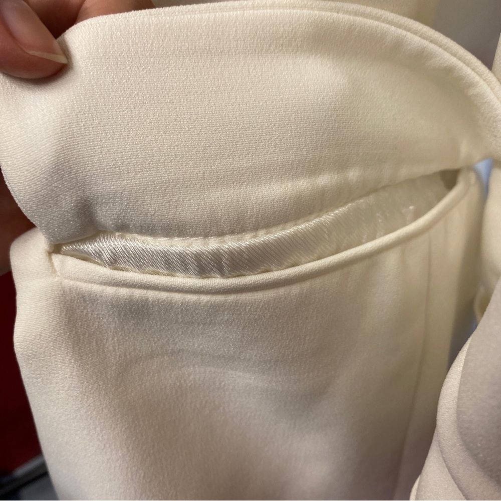 ZARA White Women's Blazer - Tailored Open Front | Size L - Picture 3 of 6